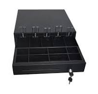 PINNPOS Cash Drawer CM410 BLACK 24V RJ11 Connector Insert Tray 5 Bill 8 Coin